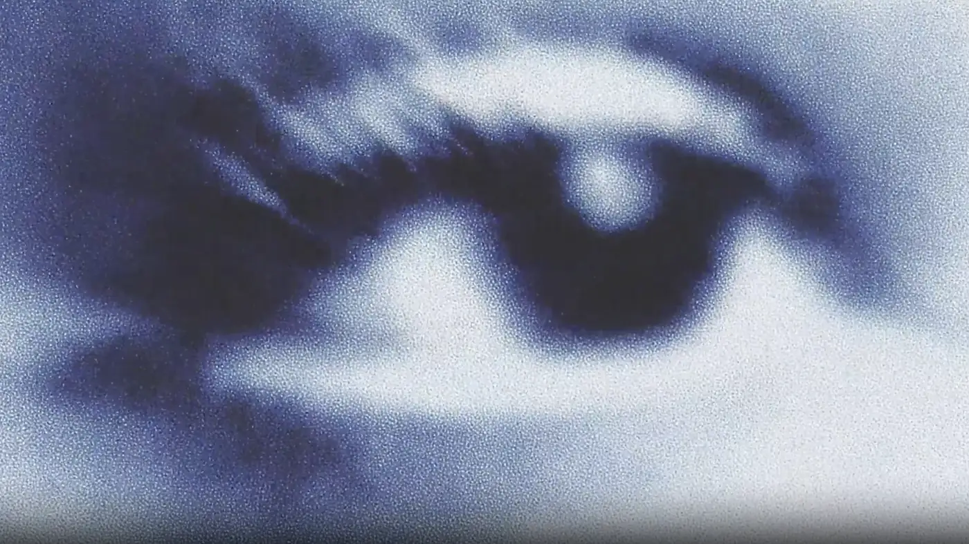 Where do beliefs come from: a human eye in grainy blue light, watching